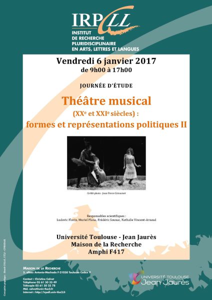 Théâtre musical (20ème et 21ème siècles) formes et représentations politiques II