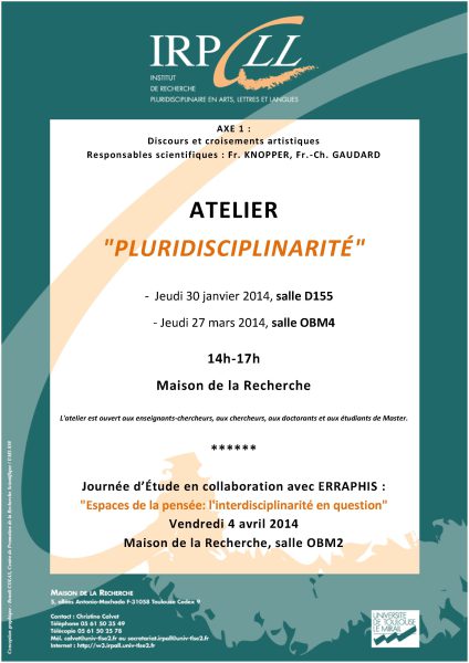 Pluridisciplinarité – 27/03/2014
