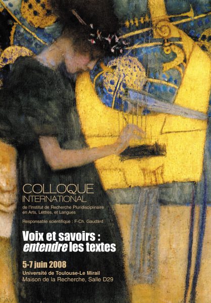Colloque international "Voix et savoirs : entendre les textes"