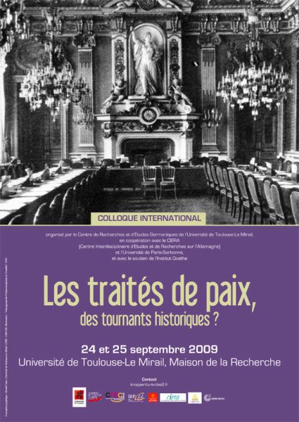 Colloque international "Les traités de paix, des tournants historiques ?"