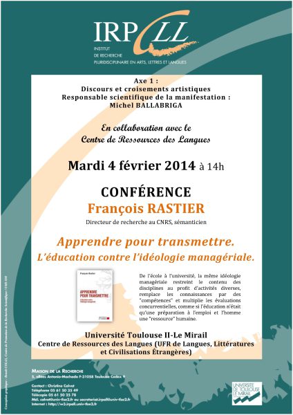 Apprendre pour transmettre. L’éducation contre l’idéologie managériale