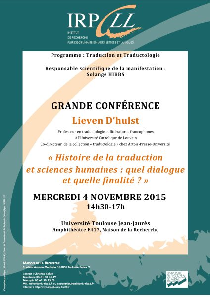 Histoire de la traduction et sciences humaines : quel dialogue et quelle finalité ?