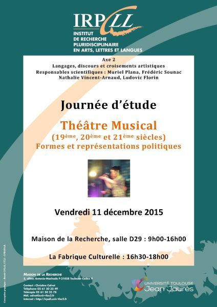 Théâtre musical (19ème, 20ème et 21ème siècles). Formes et représentations politiques I.